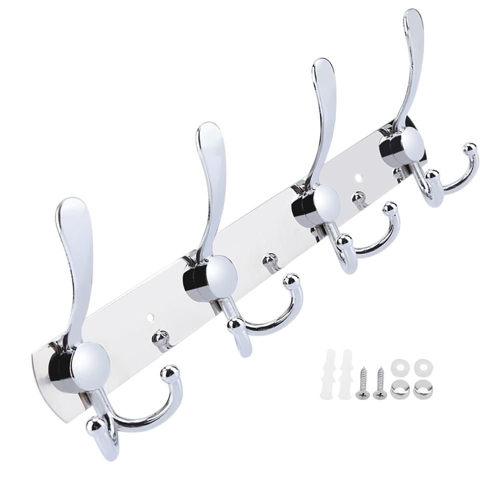 Multifunktionale Wandhakenleiste aus Edelstahl Handtuch-Hut-Ablage für Badezimmer (5 Haken) von Joom DACH