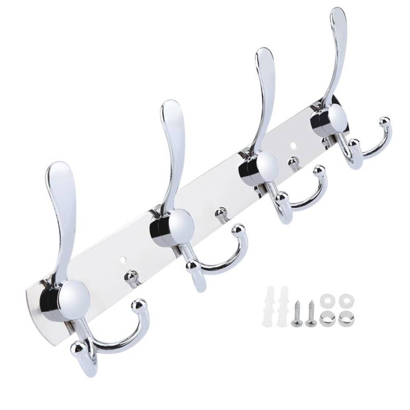 Multifunktionale Wandhakenleiste aus Edelstahl Handtuch-Hut-Ablage für Badezimmer (5 Haken) von Joom DACH
