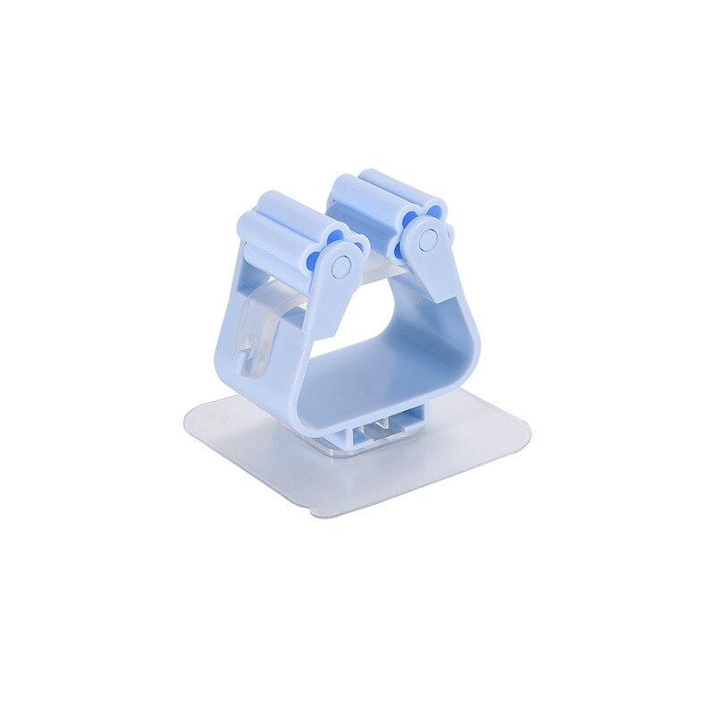 Multifunktionale selbstklebende Mehrzweckhaken zur Wandmontage, Organizer für Mop, Regenschirmhalter, für Zuhause, Pinsel, Besen, Aufhänger, Lagerregal blau von Joom DACH