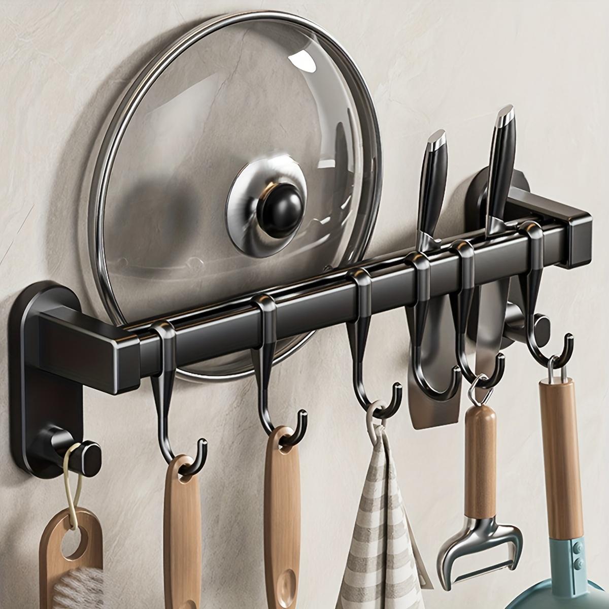 Multifunktionaler Küchen-Organizer – perfekt für Essstäbchen, Messer, Gewürze usw. | Einfache Montage durch Kleben oder Schrauben Total length 13.78 inches schwarz von Joom DACH