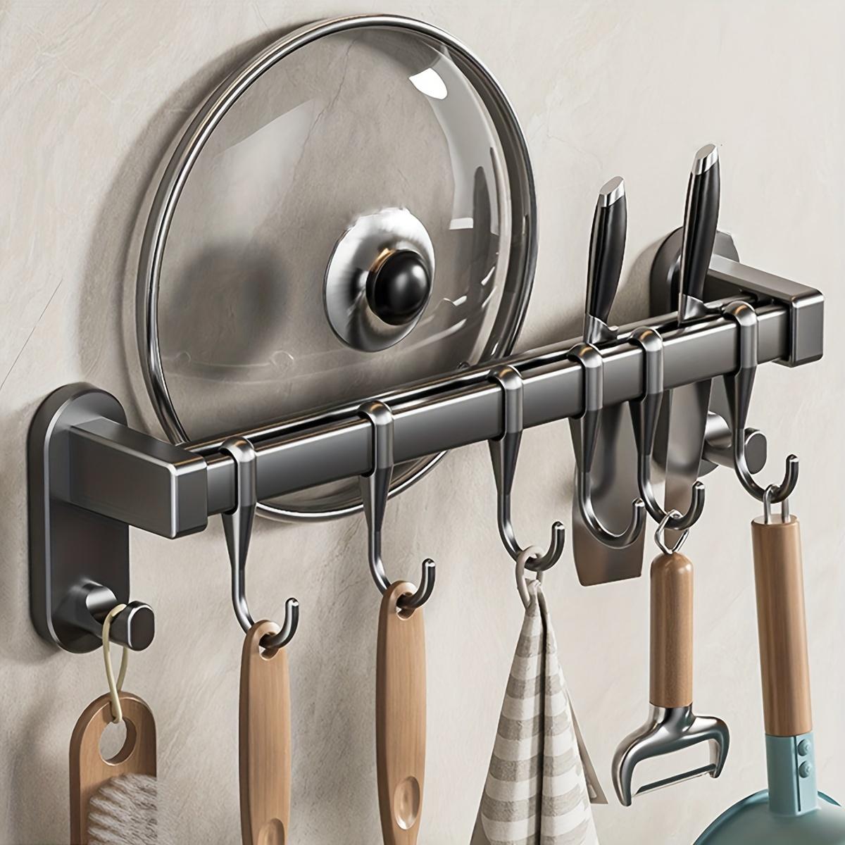 Multifunktionaler Küchen-Organizer – perfekt für Essstäbchen, Messer, Gewürze usw. | Einfache Montage durch Kleben oder Schrauben Total length 13.78 inches graue von Joom DACH