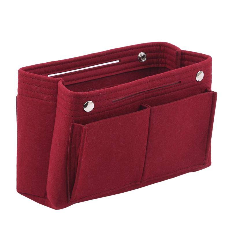 Multifunktions-Damen-Filzeinsatztasche Make-up-Kosmetiktaschen Reise-Innentasche Tragbare Handtasche Aufbewahrungstasche Organizer-Einsatz rot von Joom DACH