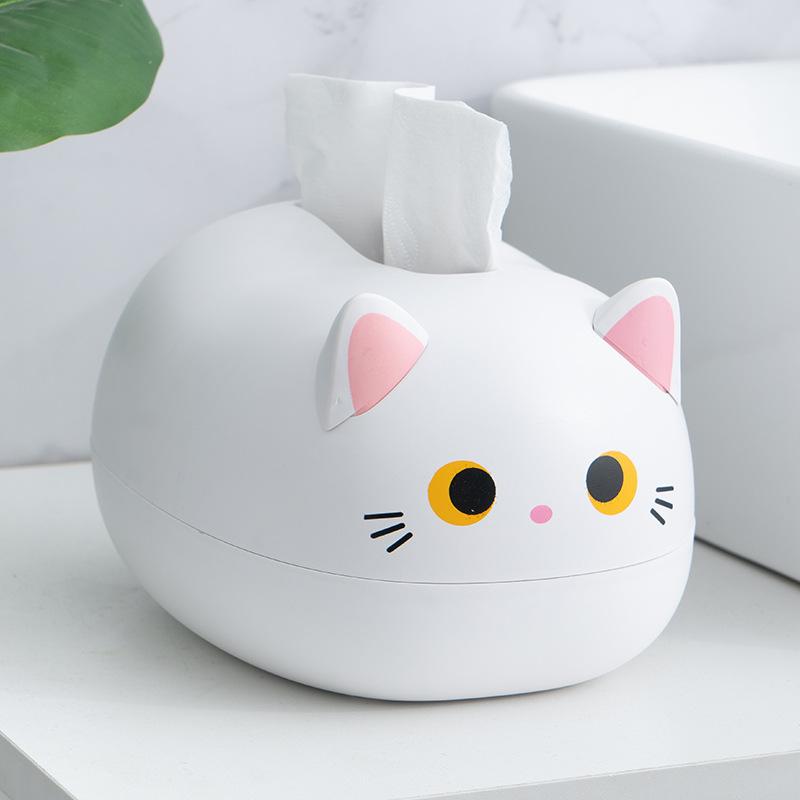 Multifunktions-Tissue-Box Küche Serviette Aufbewahrungsbox Papier Container Desktop Toilettenpapierhalter niedlichen Stil dekorieren weiß von Joom DACH