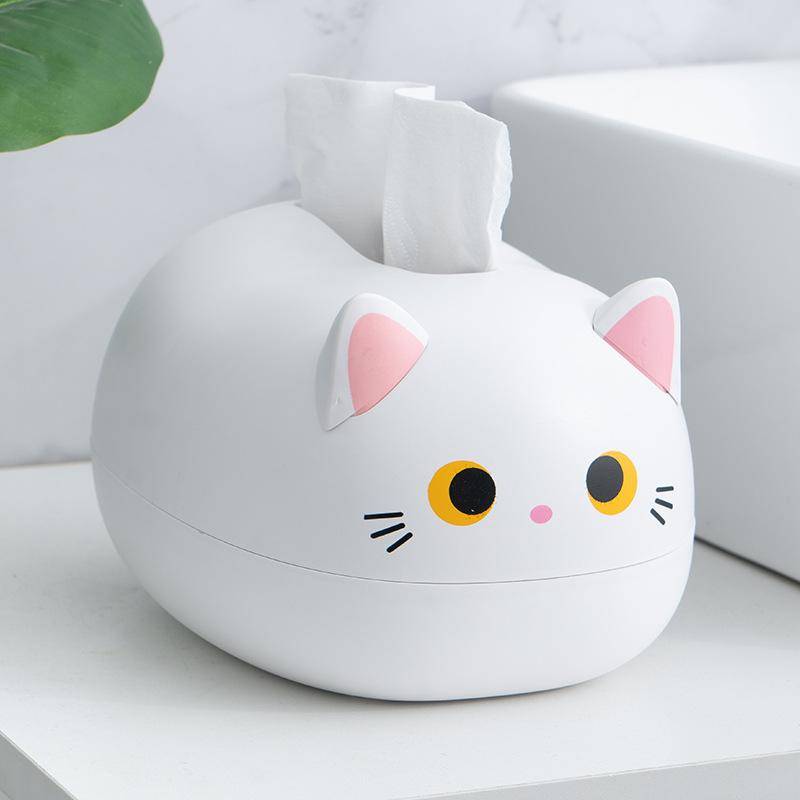 Multifunktions-Tissue-Box Küche Serviette Aufbewahrungsbox Papier Container Desktop Toilettenpapierhalter niedlichen Stil dekorieren weiß von Joom DACH