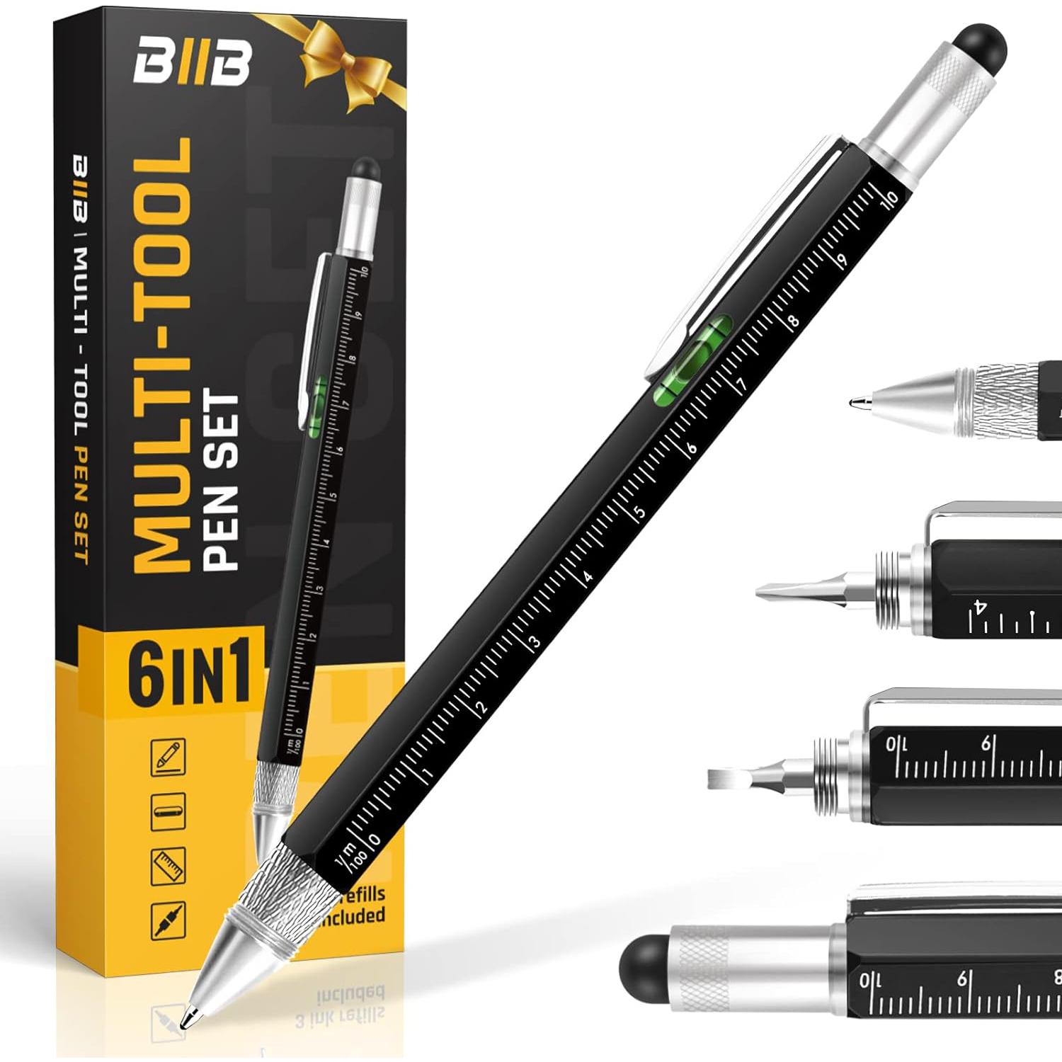 Multifunktionsstift, perfektes Geschenk für Männer zu Weihnachten, einzigartiges Geschenk für Vater, Freund, Opa, Ehemann schwarz von Joom DACH