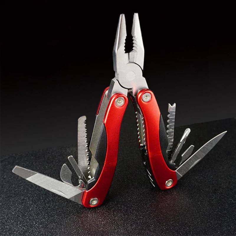 Multitool Klappzange Schraubendreher Messer EDC Abisolierzange Multifunktionswerkzeug Angeln Wandern Outdoor Camping Survival Kit rot von Joom DACH