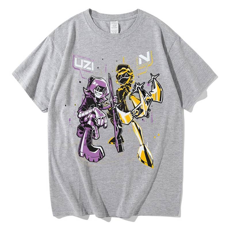 Murder Drones N und Uzi T-Shirts Mode Damen/Herren Baumwolle Hot Anime Tees Hip Hop Kurzarm Kleidung Punk Y2K Streetwear T-Shirt S graue von Joom DACH