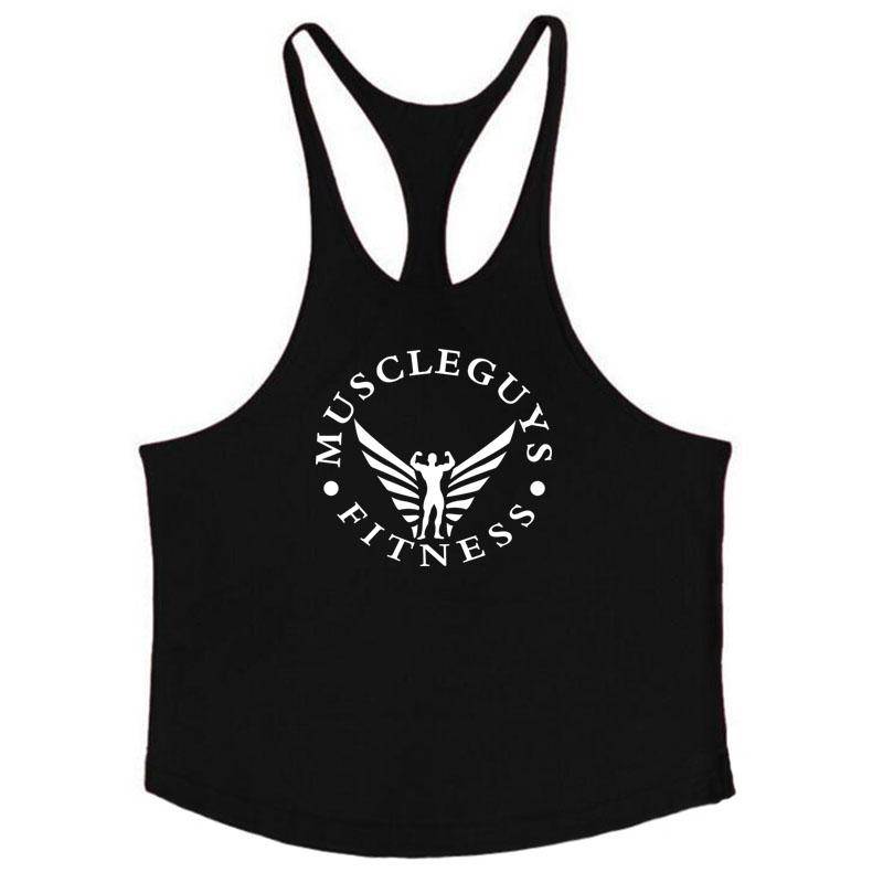 Muscleguys Bodybuilding-Bekleidung Unterhemd Herren Baumwolle Fitness Stringer Singlets Weste M schwarz von Joom DACH