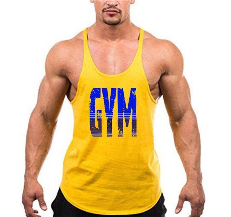 Muscleguys Fashion Bodybuilding Y-förmige Sport-Fitness-Weste für Herren, ärmellos, locker, atmungsaktiv, schweißabsorbierend, Trainingskleidung XL gelb von Joom DACH