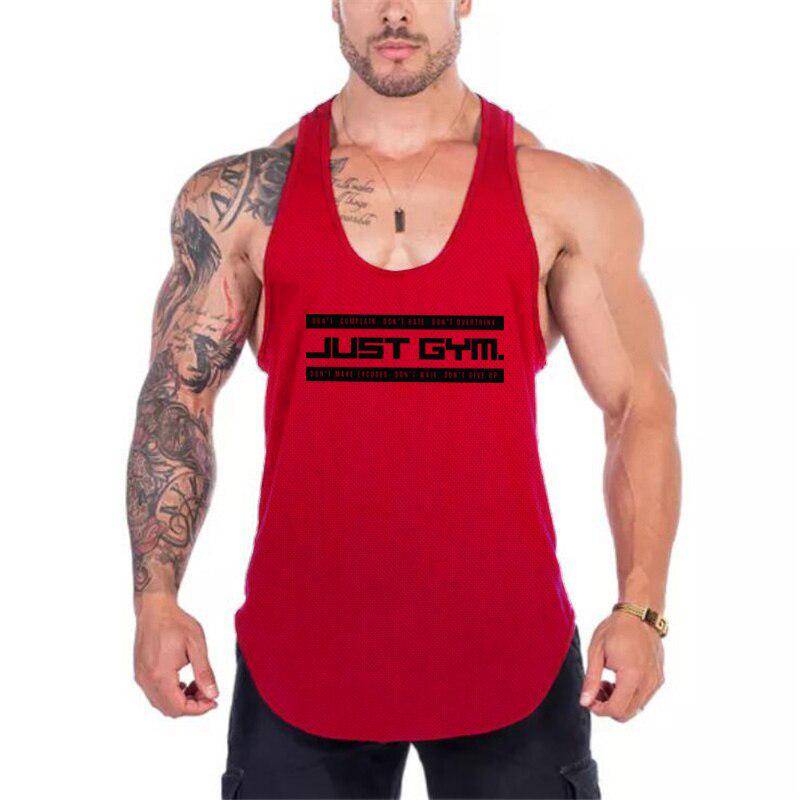 Muscleguys Just Gym Fitness Herren Stringer Tank Top Mesh Bodybuilding Tanktop Muscle Singlet Ärmellose Weste L rot von Joom DACH