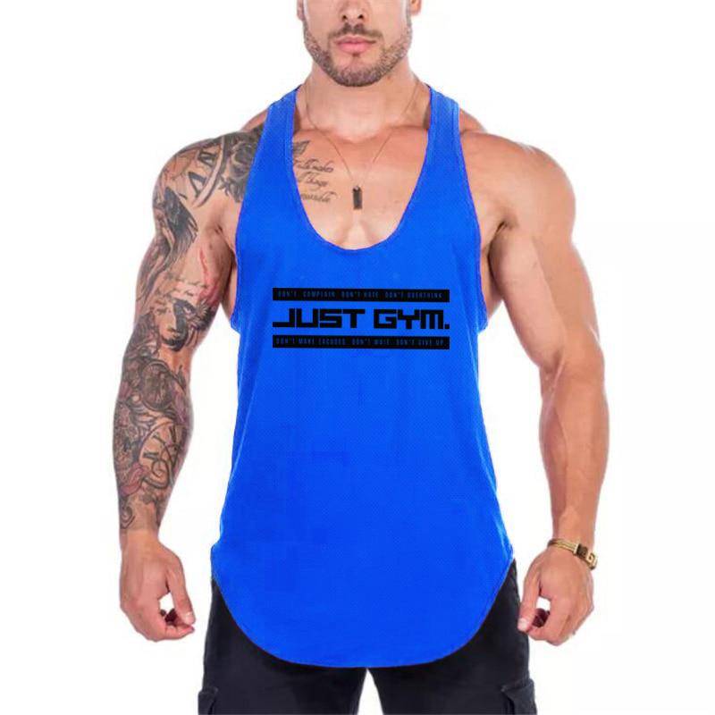 Muscleguys Just Gym Fitness Herren Stringer Tank Top Mesh Bodybuilding Tanktop Muscle Singlet Ärmellose Weste L blau von Joom DACH