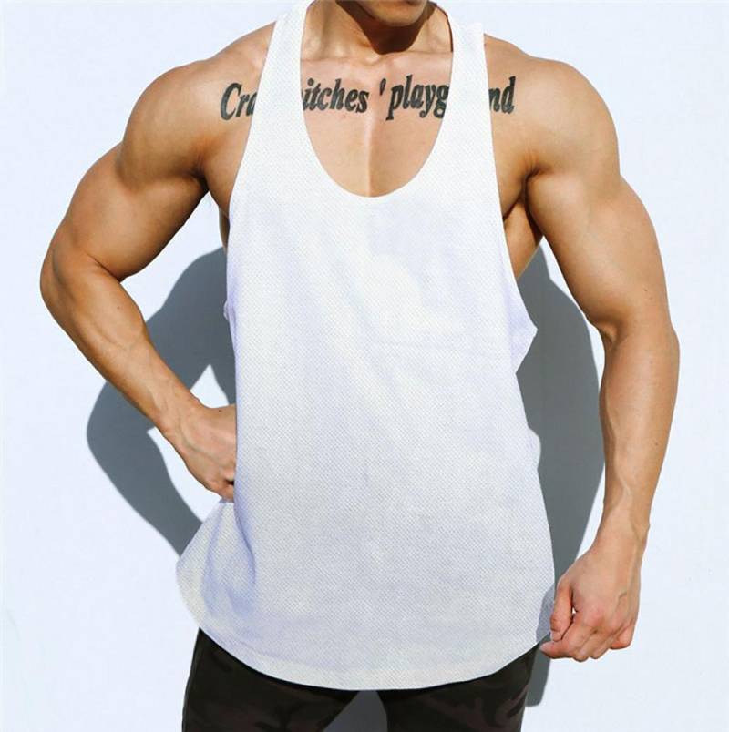 Muscleguys Just Gym Fitness Herren Stringer Tank Top Mesh Bodybuilding Tanktop Muscle Singlet Ärmellose Weste XXL von Joom DACH