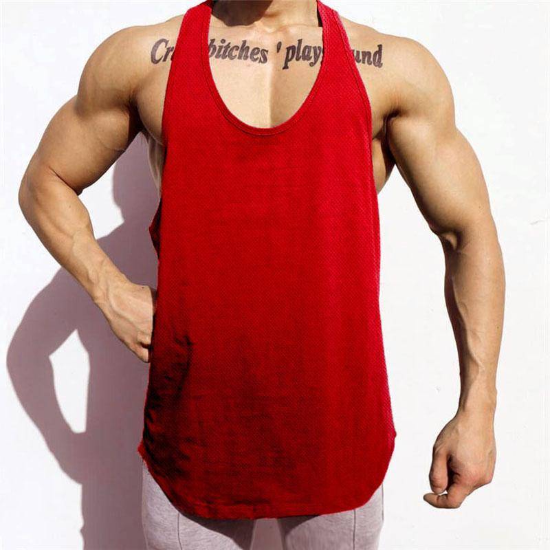 Muscleguys Just Gym Fitness Herren Stringer Tank Top Mesh Bodybuilding Tanktop Muscle Singlet Ärmellose Weste XXL von Joom DACH
