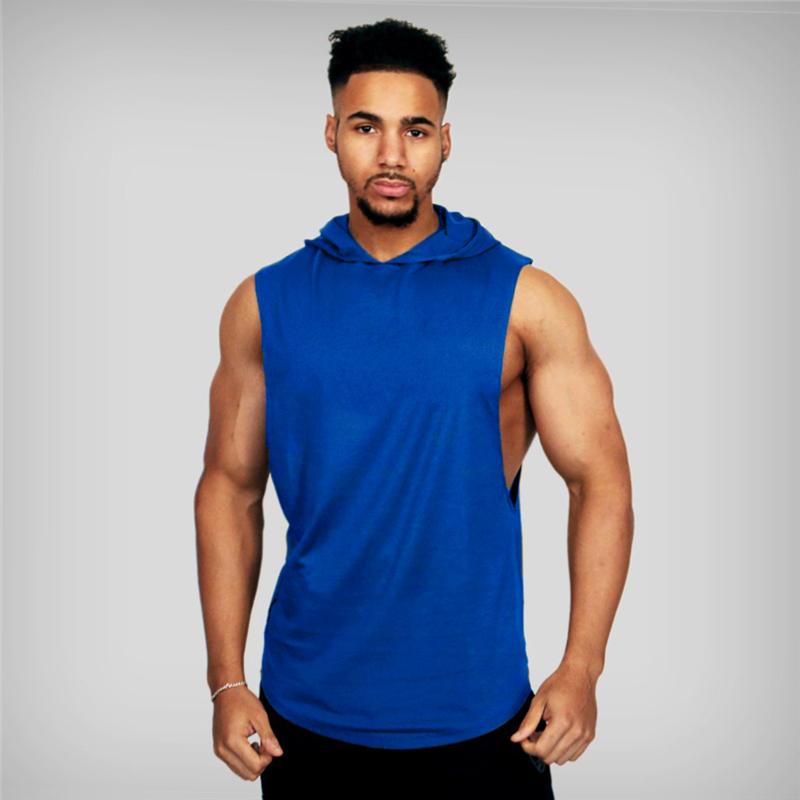 Muscleguys Muscle Guys Marke Herren Fitness ärmelloses Hoodie-Shirt Bodybuilding Gym Tanktops lockeres Workout ärmelloses Shirt Hoody Top männlich L von Joom DACH