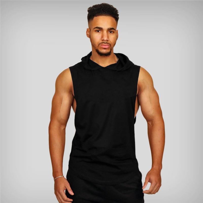 Muscleguys Muscle Guys Marke Herren Fitness ärmelloses Hoodie-Shirt Bodybuilding Gym Tanktops lockeres Workout ärmelloses Shirt Hoody Top männlich XL von Joom DACH
