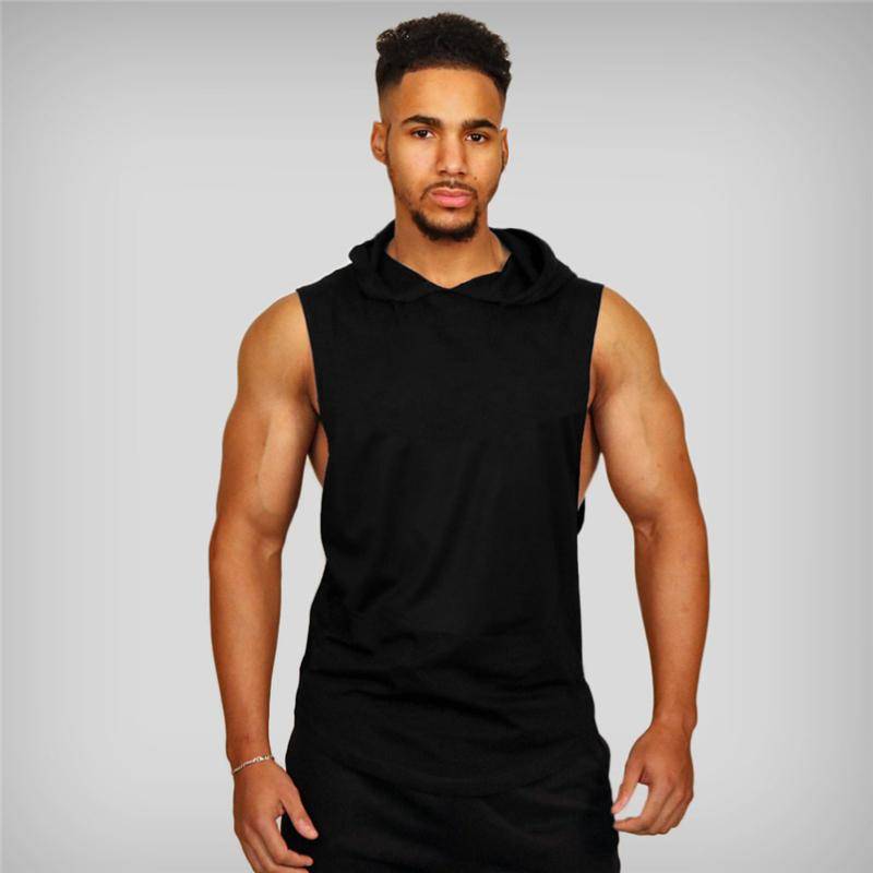 Muscleguys Muscle Guys Marke Herren Fitness ärmelloses Hoodie-Shirt Bodybuilding Gym Tanktops lockeres Workout ärmelloses Shirt Hoody Top männlich XL von Joom DACH