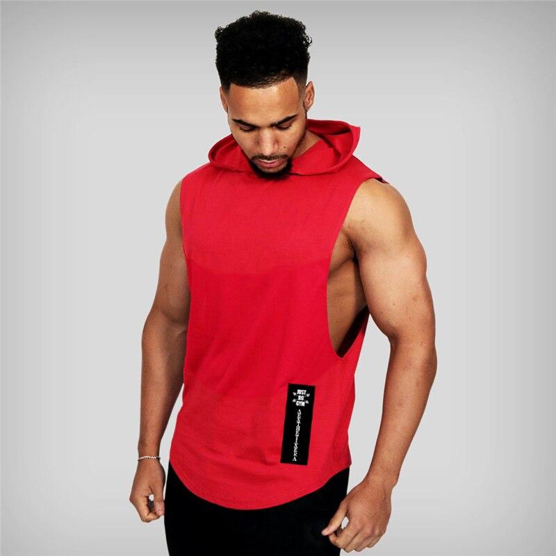 Muscleguys Muscle Guys Marke Herren Fitness ärmelloses Hoodie-Shirt Bodybuilding Gym Tanktops lockeres Workout ärmelloses Shirt Hoody Top männlich XXL rot von Joom DACH