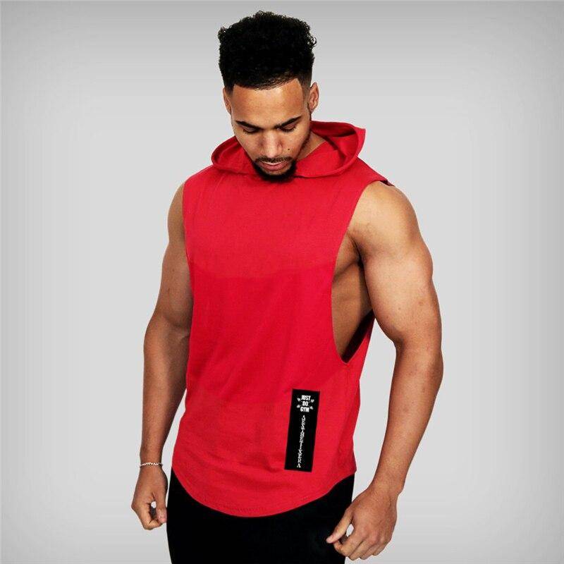 Muscleguys Muscle Guys Marke Herren Fitness ärmelloses Hoodie-Shirt Bodybuilding Gym Tanktops lockeres Workout ärmelloses Shirt Hoody Top männlich XXL rot von Joom DACH