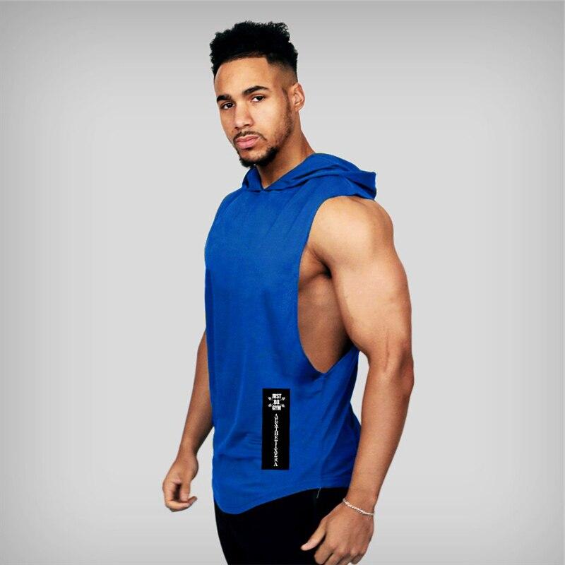 Muscleguys Muscle Guys Marke Herren Fitness ärmelloses Hoodie-Shirt Bodybuilding Gym Tanktops lockeres Workout ärmelloses Shirt Hoody Top männlich XXL blau von Joom DACH