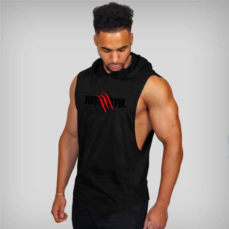 Muscleguys Muscle Guys Marke Herren Gym Stringer Tank Top Fitness Hoodies Männer Ärmelloses Hemd Bodybuilding Kapuzenpullover Unterhemden Weste XXL rot von Joom DACH