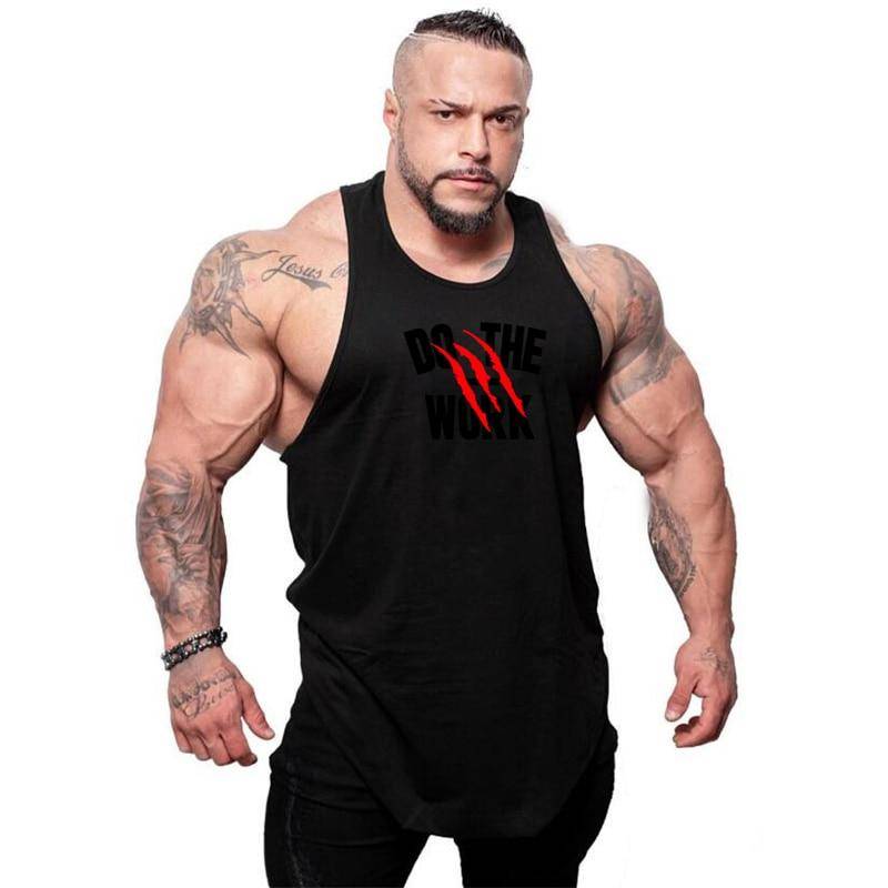 Muscleguys Sommer Herren Baumwolle Kausal Tank Top Bodybuilding ärmelloses T-Shirt Muskeltraining Westen Gym Kleidung Fitness Sport Singlet L schwarz von Joom DACH