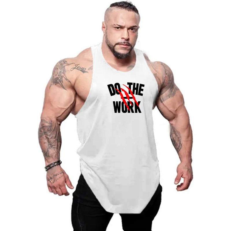Muscleguys Sommer Herren Baumwolle Kausal Tank Top Bodybuilding ärmelloses T-Shirt Muskeltraining Westen Gym Kleidung Fitness Sport Singlet XL weiß von Joom DACH