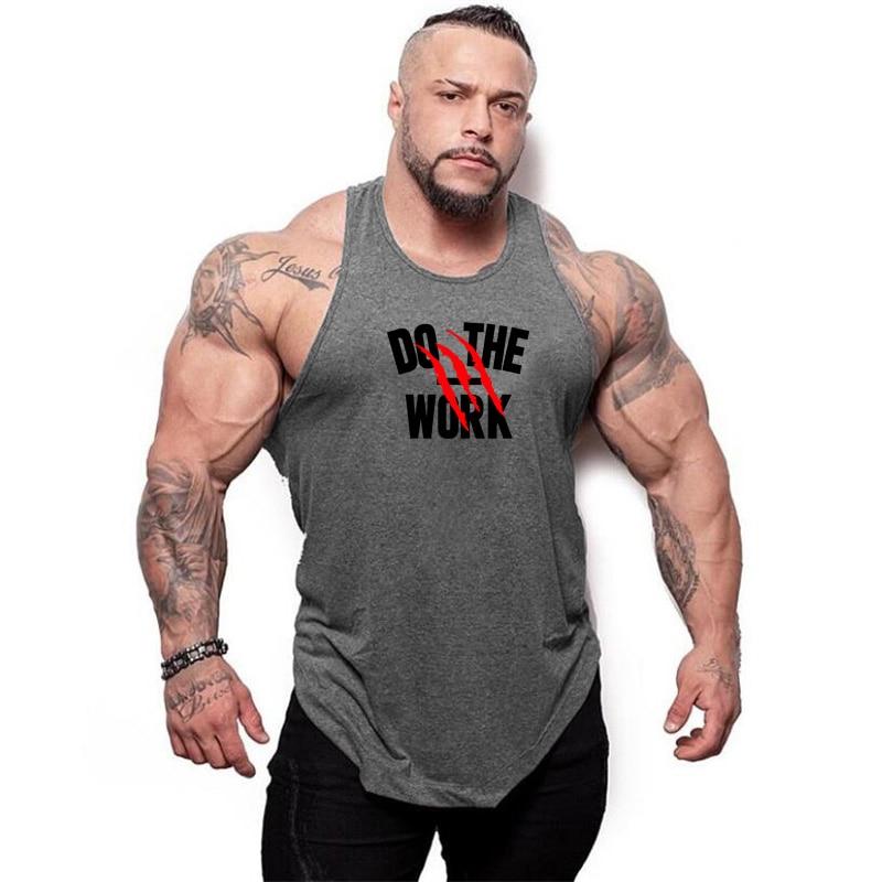 Muscleguys Sommer Herren Baumwolle Kausal Tank Top Bodybuilding ärmelloses T-Shirt Muskeltraining Westen Gym Kleidung Fitness Sport Singlet XL grau von Joom DACH