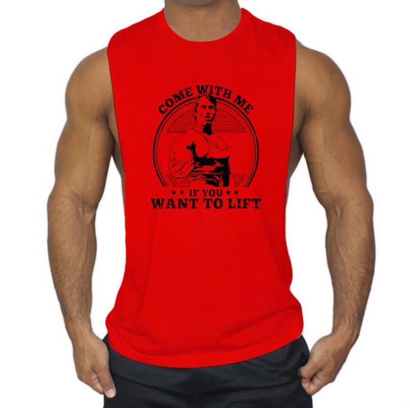 Muscleguys Sommer ärmellose T-Shirts Herren Gym Causal Tanktops Muskelweste L rot von Joom DACH