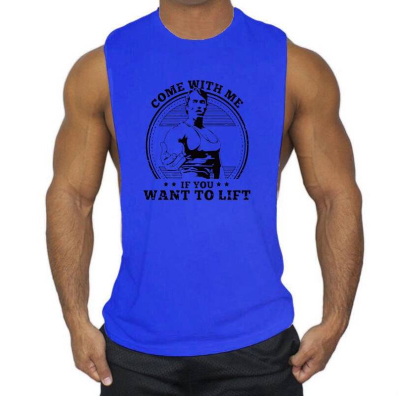 Muscleguys Sommer ärmellose T-Shirts Herren Gym Causal Tanktops Muskelweste L blau von Joom DACH