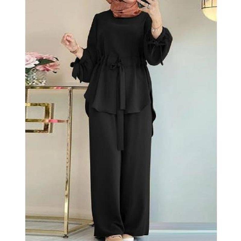 Muslimische Frauen passende Sets Langarm einfarbig lose Hose passt elegante Mode lässig Trainingsanzug Kaftan XXXL schwarz Muslimische Frauen passende Sets Langarm einfarbig lose Hose passt elegante Mode lässig Trainingsanzug Kaftan XXXL schwarz von Joom DACH