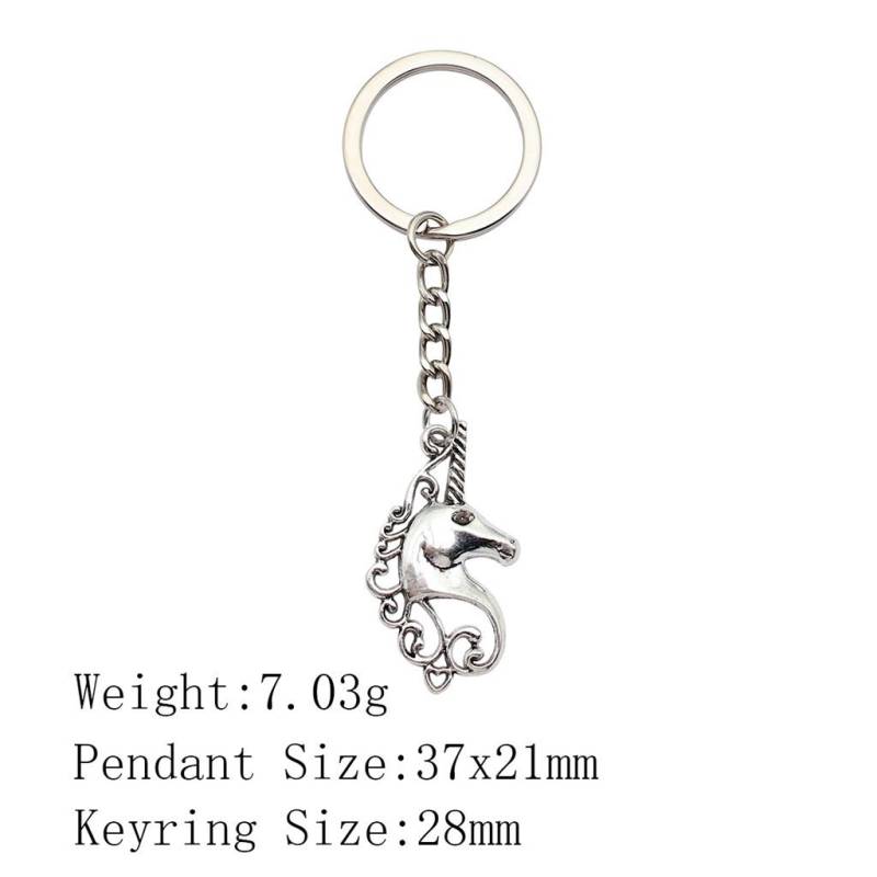 Muttertags-Taschenanhänger Pferd Einhorn Schlüsselanhänger Haus Garten Kind Schlüsselanhänger A18-1pcs-37x21mm von Joom DACH