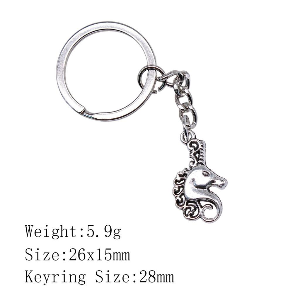 Muttertags-Taschenanhänger Pferd Einhorn Schlüsselanhänger Haus Garten Kind Schlüsselanhänger A46-1pcs-26x15mm von Joom DACH