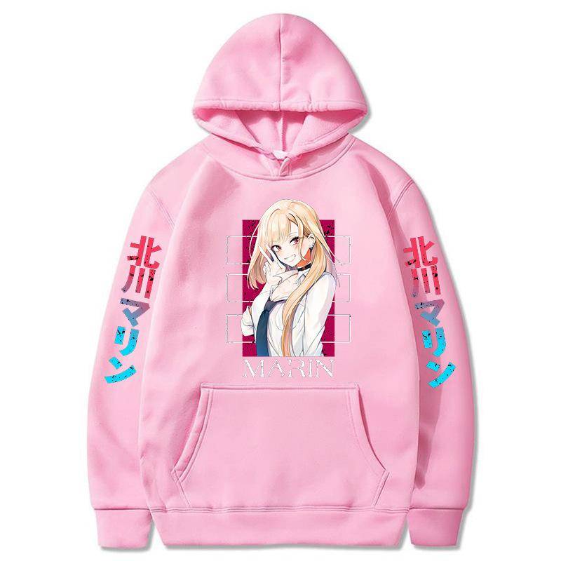 My Dress-Up Darling Anime Pullover Marin Kitagawa Niedlich Bedruckte Kapuzenjacke Für Männer Und Frauen Trendy Hoodies Vorherrschendes Streetwear-Sweatshirt XXXL rosa von Joom DACH