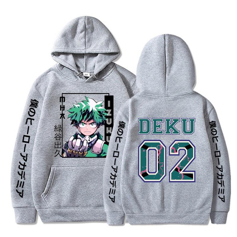 My Hero Academia Anime Kapuzenpullover Midoriya Izuku Bedruckt Herren Damen Hoodies Langarm Casual Loose Sweatshirt Harajuku Streetwear L graue von Joom DACH