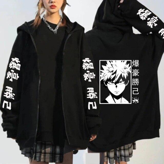 My Hero Academia Bakugo Anime Zipper Hoodies Sweatshirt für Damen Herren Kleidung Bakugo Manga Übergroße Kapuzenpulloverjacke M von Joom DACH