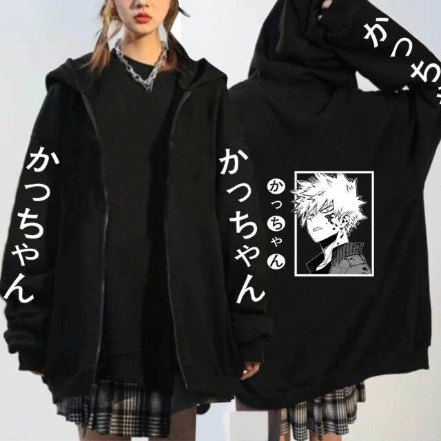 My Hero Academia Bakugo Anime Zipper Hoodies Sweatshirt für Damen Herren Kleidung Bakugo Manga Übergroße Kapuzenpulloverjacke XXL von Joom DACH