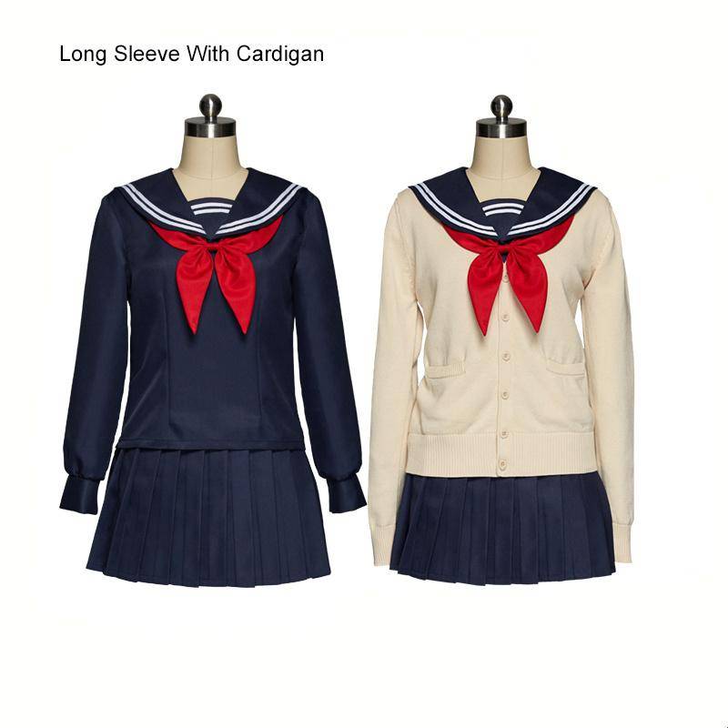 My Hero Academia Cosplay Kostüm Boku Himiko Toga Frauen Sailor JK Uniform Faltenrock Strickjacken Set S von Joom DACH