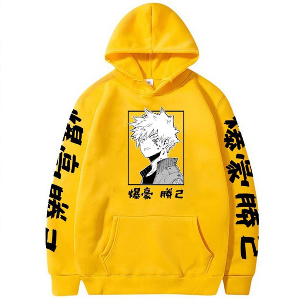 My Hero Academia Katsuki Bakugo Hoodies Sweatshirt Unisex Kleidung Japanischer Anime Boku No Hero Academia Bakugou Katsuki Männer Frauen Hoodie L gelb von Joom DACH