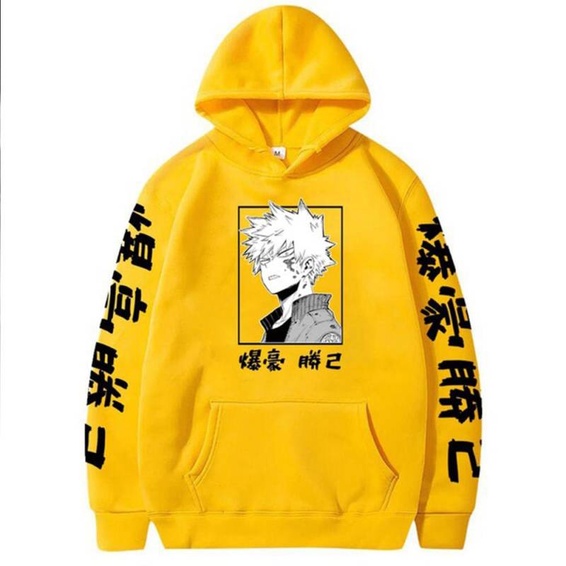 My Hero Academia Katsuki Bakugo Hoodies Sweatshirt Unisex Kleidung Japanischer Anime Boku No Hero Academia Bakugou Katsuki Männer Frauen Hoodie L gelb von Joom DACH