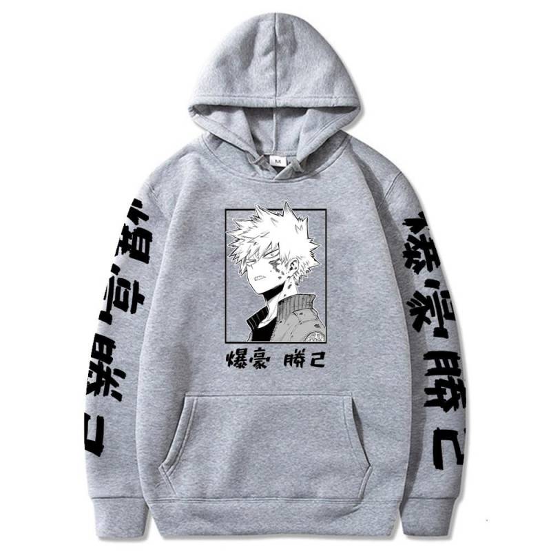 My Hero Academia Katsuki Bakugo Hoodies Sweatshirt Unisex Kleidung Japanischer Anime Boku No Hero Academia Bakugou Katsuki Männer Frauen Hoodie S grau von Joom DACH