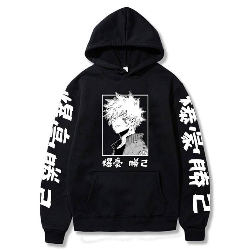 My Hero Academia Katsuki Bakugo Hoodies Sweatshirt Unisex Kleidung Japanischer Anime Boku No Hero Academia Bakugou Katsuki Männer Frauen Hoodie S schwarz von Joom DACH