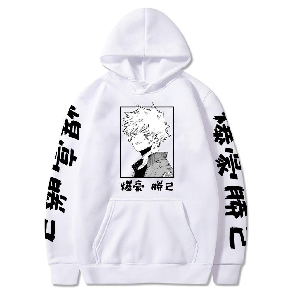 My Hero Academia Katsuki Bakugo Hoodies Sweatshirt Unisex Kleidung Japanischer Anime Boku No Hero Academia Bakugou Katsuki Männer Frauen Hoodie XS weiß von Joom DACH