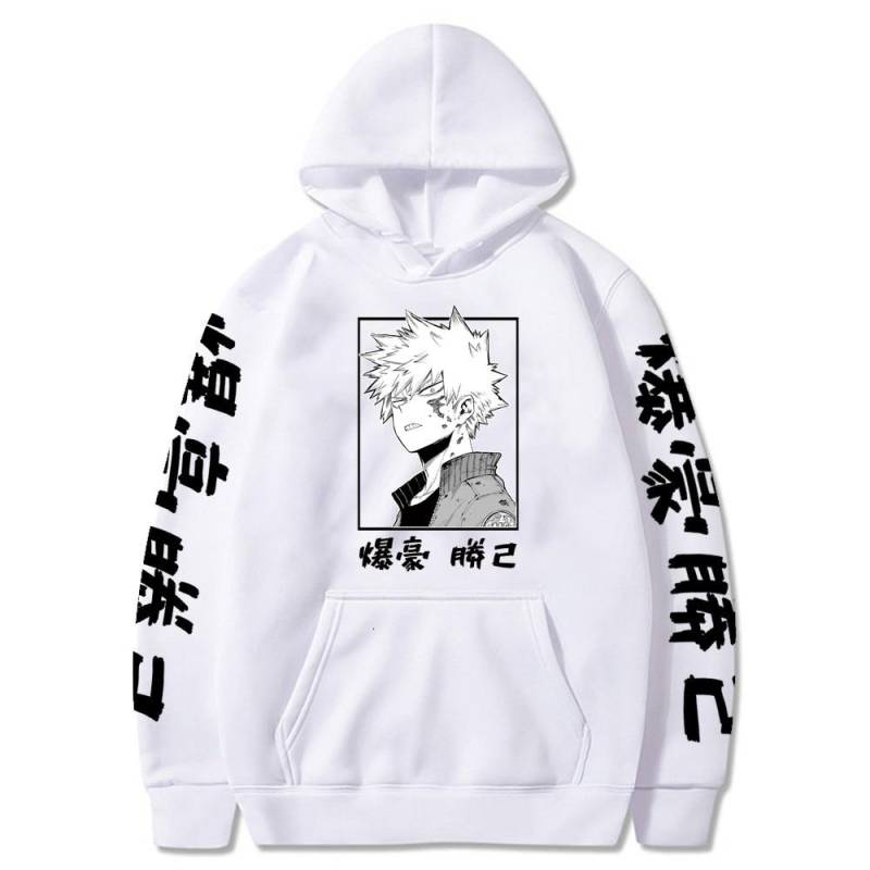 My Hero Academia Katsuki Bakugo Hoodies Sweatshirt Unisex Kleidung Japanischer Anime Boku No Hero Academia Bakugou Katsuki Männer Frauen Hoodie XS weiß von Joom DACH