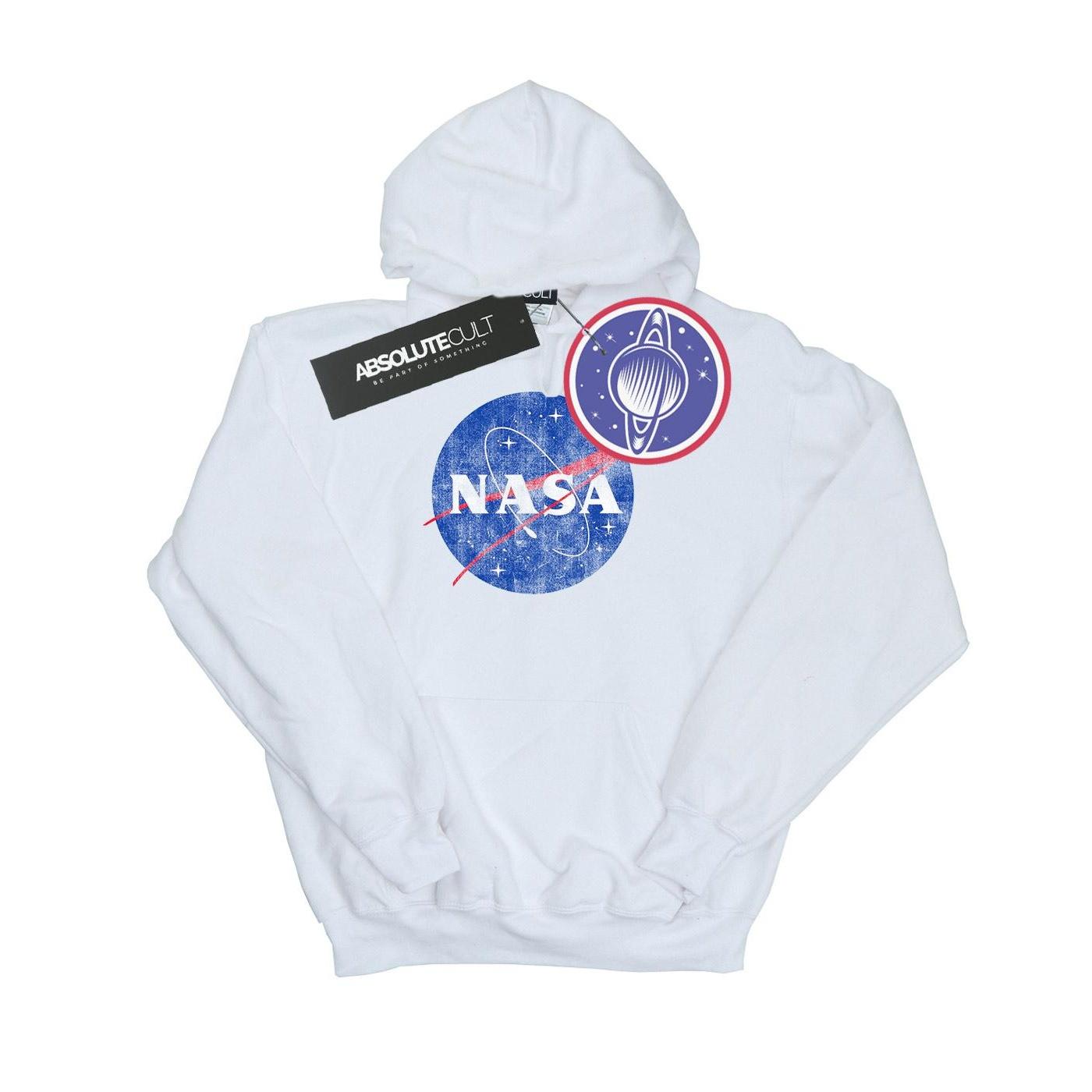 NASA-Hoodie mit klassischem Insignia-Logo für Mädchen im Distressed-Look 5-6 Years weiß von Joom DACH