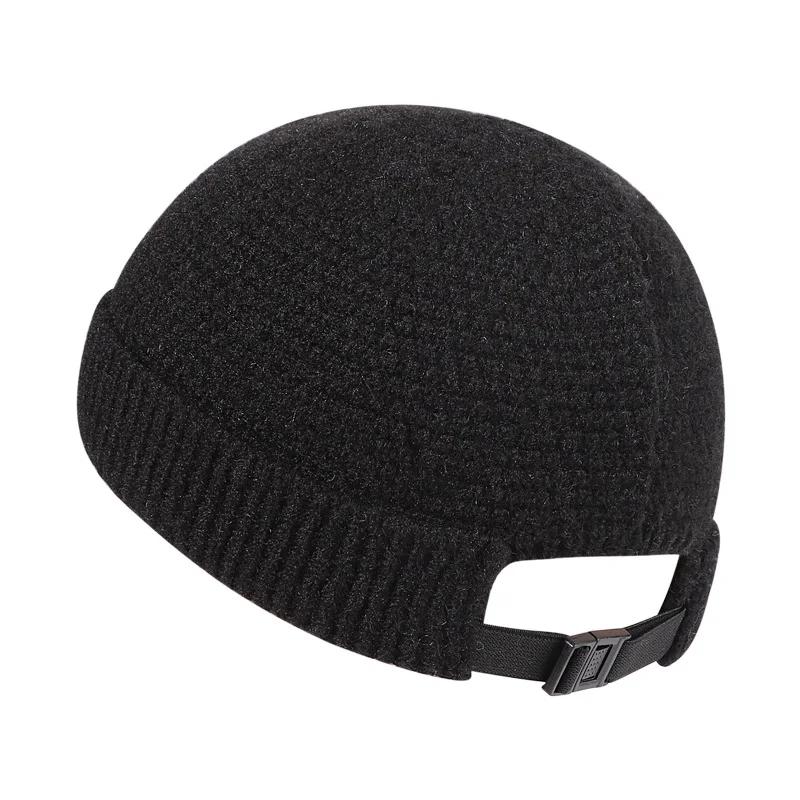 NEU Baseballmütze für Herren, Strickmütze, warme, weiche Wintermützen, Vermieter, Hip-Hop-Mütze, Totenkopfkappen, gerollte Motorhaube für den Außenbereich 55-60cm von Joom DACH