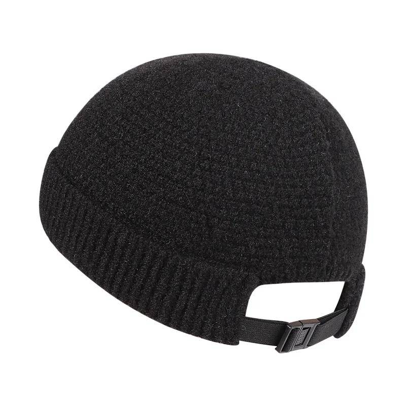 NEU Baseballmütze für Herren, Strickmütze, warme, weiche Wintermützen, Vermieter, Hip-Hop-Mütze, Totenkopfkappen, gerollte Motorhaube für den Außenbereich 55-60cm von Joom DACH