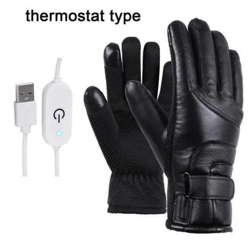NEU Beheizte Winterhandschuhe, elektrisch beheizte Handschuhe, wasserdicht, winddicht, Touchscreen, USB-betriebene beheizte Handschuhe für Männer und Frauen(Schaltertyp/Thermostattyp) Thermostat type schwarz von Joom DACH