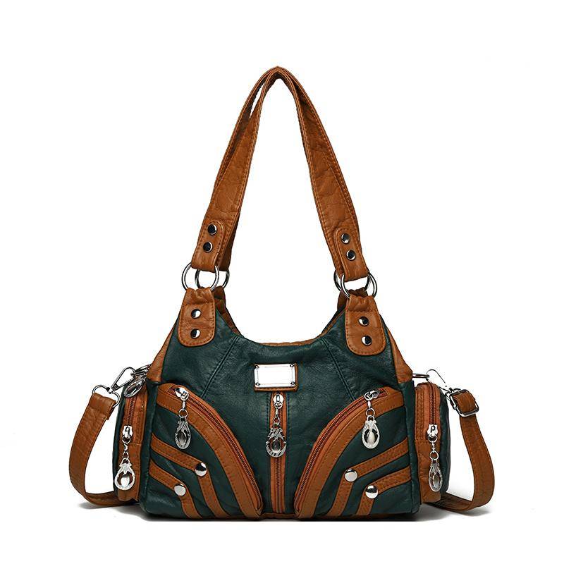 NEU Handtaschen aus weichem Leder für Damen, Vintage, Schultertasche, Luxus-Designer-Taschen für Damen mit kleiner Kapazität grün von Joom DACH