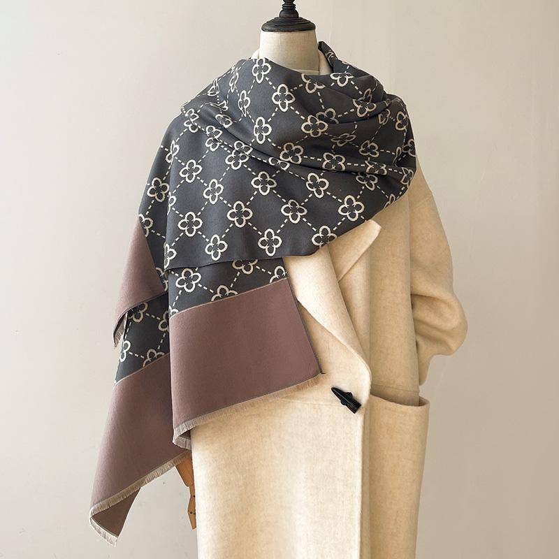 NEU Luxus Winter Dicker Warmer Schal Damen Kaschmirschal und Wickel Pashmina Halstuch Bufanda Weiblich Lang Tessel Echarpe von Joom DACH