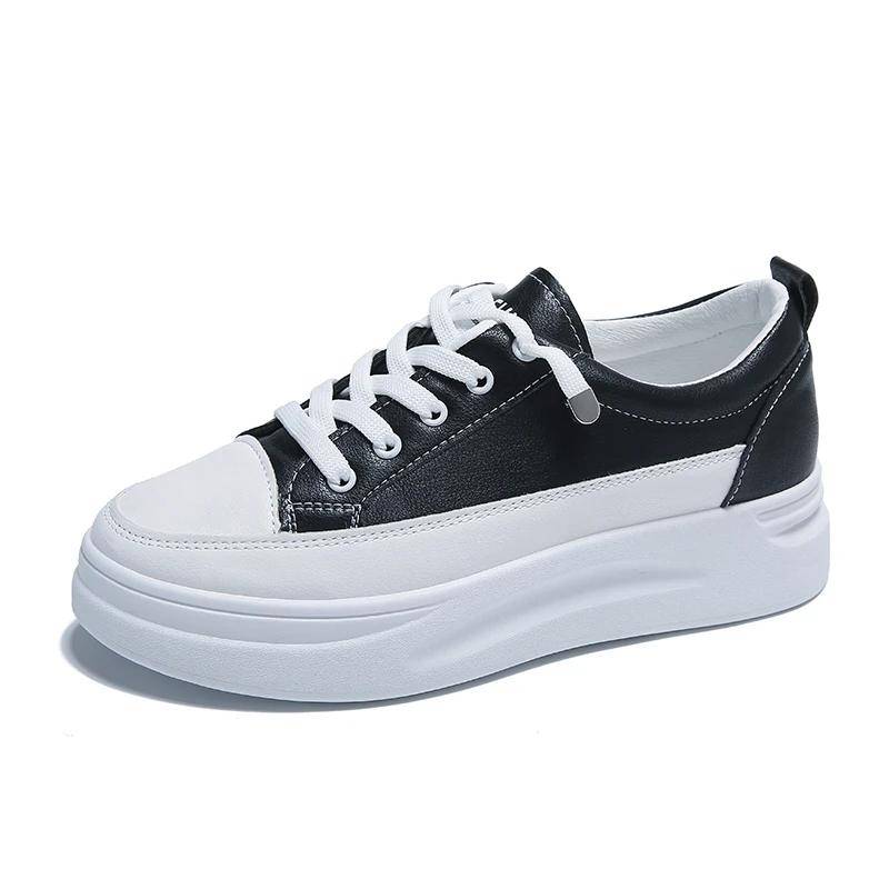 NEUE Damen Vulkanisierte Sneaker PU-Leder Laufschuhe Walking Schuhe Lässige Sneaker Mode Ballerinas Schuhe für Frau Weiblich 35 von Joom DACH